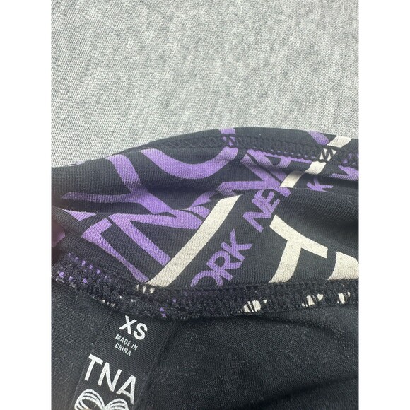 TNA (by Aritzia) Spandex Shorts Logo Purple & Black XS Y2K - Picture 6 of 7